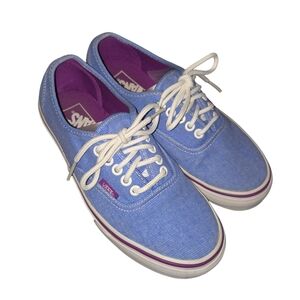 Vans Canvas Skater Sneaker Shoes in Washed Periwinkle Blue Lt Denim color sz 8